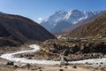 Small village in front of Kongde mountain, Everest region, Nepal