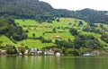 The small village on the hills around Lake Luzern