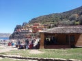 A small village on the Isla Del Sol (Island of the Sun) on the Titicaca lake. Bolivia. . South America Royalty Free Stock Photo