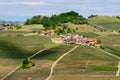 Small village among Langhe vineyards. Viticulture near Barolo, Piedmont, Italy, Unesco heritage. Barolo, Royalty Free Stock Photo