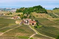 Small village among Langhe vineyards. Viticulture near Barolo, Piedmont, Italy, Unesco heritage. Barolo, Royalty Free Stock Photo