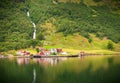 Small village in Naeroyfjord, Norway Royalty Free Stock Photo