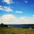 Small village near Kenozero lake. View from a hill