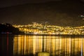 Small village in norway at night Royalty Free Stock Photo