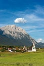 Obermieming Village and Eastern Alps in Tyrol Austria Royalty Free Stock Photo