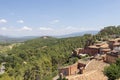 The small village of Roussillon. Landscape with houses in historic ocher town Roussillon, Provence, France Royalty Free Stock Photo