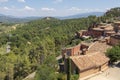 The small village of Roussillon. Landscape with houses in historic ocher town Roussillon, Provence, France Royalty Free Stock Photo