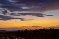 Small village at sunset in Weiler, Sinsheim, Germany