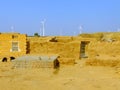 Small village with traditional houses in Thar desert, India Royalty Free Stock Photo