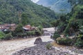 Small village in a valley of Coroico river in Yungas mountains, Boliv