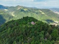 Small Village view from the top of Mount Polhov Gradec aka Mount Saint Lawrence Royalty Free Stock Photo