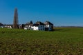 A small village with white houses in a valley near Maastricht in the middle of the agricultural fields Royalty Free Stock Photo