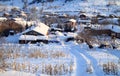 Small village in winter Royalty Free Stock Photo