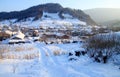 Small village in winter Royalty Free Stock Photo