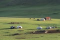 Small village of yurts in the steppe