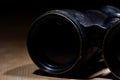 small old and vintage binocular spyglass