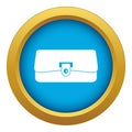 Small wallet icon blue vector isolated