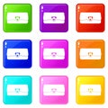 Small wallet icons 9 set