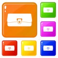 Small wallet icons set vector color