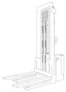Small Warehouse Forklift. Abstract drawing. Wire-frame. EPS10 format. Vector created of 3d Royalty Free Stock Photo