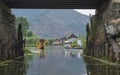 Small water canals for transportation in  Dal lake, Srinagar, Kashmir,India Royalty Free Stock Photo