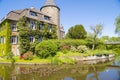 Small Water Castle in Germany formerly Knight`s Castle, Schloss Linnep, near Dusseldorf Royalty Free Stock Photo