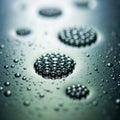 Small water droplets on a smooth surface, arranged in circular Royalty Free Stock Photo