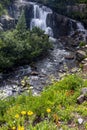 Small water fall in San Juan mountains Colorado Royalty Free Stock Photo