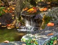 Small water fall in autumn