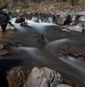 Small water rapids in the Blackk River at Johnson Shut ins in the state of Missouri, USA Royalty Free Stock Photo