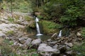 Small Waterfall Carpathian Mountains. Small Waterfall in the wood