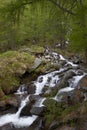 Small waterfall of a creek downhill to the Gran Paradiso National Park Royalty Free Stock Photo