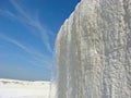 Small waterfall on the enchanting pool of Pamukkale in Turkey. Pamukkale Royalty Free Stock Photo