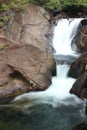 A small waterfall in nature. Royalty Free Stock Photo