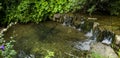 A small waterfall of forest river in Carpathian Royalty Free Stock Photo