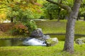 Small waterfall in Japanese Garden Royalty Free Stock Photo