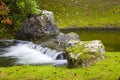 Small waterfall in Japanese Garden Royalty Free Stock Photo