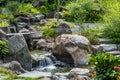 Small waterfall in the Japanese garden Royalty Free Stock Photo