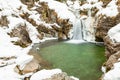 Small waterfall at Kuhflucht creek in winter Royalty Free Stock Photo