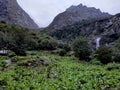 Small waterfall in mountain.