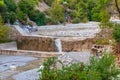 Small waterfall on mountain river in Kesme Bogaz canyon, Antalya province in Turkey