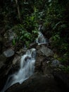 Small waterfall next to Pailon del diablo Devils Cauldron Pastaza river cascades route Banos Tungurahua Amazonia Ecuador Royalty Free Stock Photo