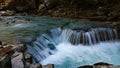 Small waterfall on path to Slap Kozjak in Triglav National Park in Slovenia Royalty Free Stock Photo