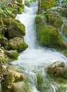Small waterfall in the Plitvice national park Royalty Free Stock Photo