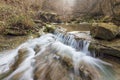 A small waterfall on the river Brestova Royalty Free Stock Photo