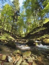 Small waterfall - Satinske vodopady - Malenovice Royalty Free Stock Photo