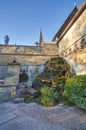 A small waterfall set in a quiet shaded corner of the Edythe Bates Old Chapel