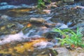 Small waterfall ,stream running water over the rock Royalty Free Stock Photo