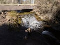 Small waterfall under bridge in the Nevada desert Royalty Free Stock Photo