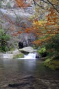 Small waterfall in Valderejo natural park, Alava, Pais Vasco, Spain